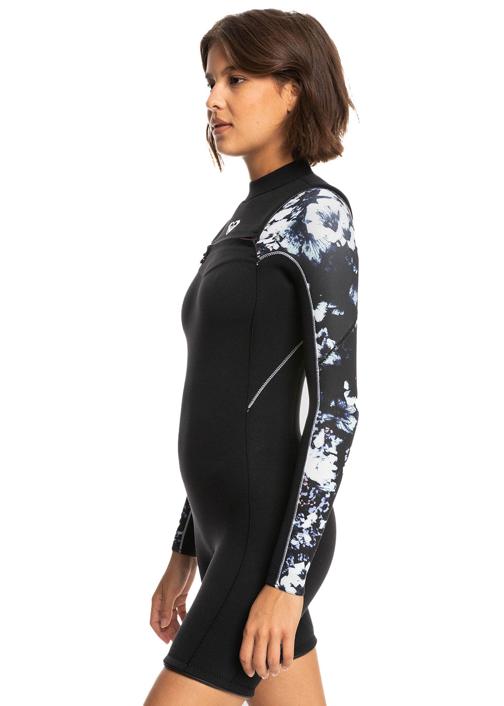 Roxy Women's 2.5mm Elite XT ST Printed Long Sleeve Chest Zip Spring Wetsuit - Perfect for Surfing, Diving & Water Sports