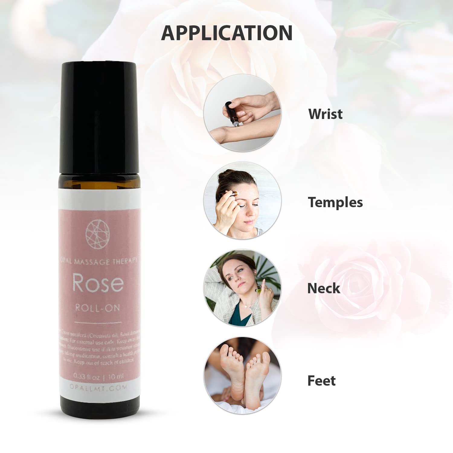 Premium Essential Oil Roll On for Opal Massage Therapy - Relaxing Rose Aromatherapy for Stress Relief & Skincare | Perfect for Home Spa, Yoga, and Meditation