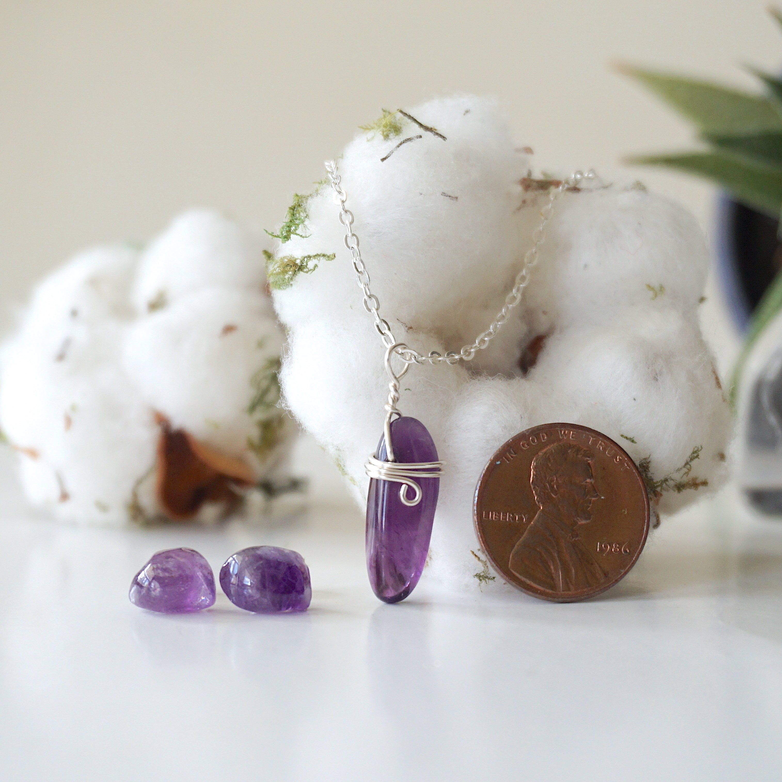 Amethyst Charm Set Sterling Silver - Elegant Jewelry for Women, Gift for Her, Birthday & Anniversary Present - Perfect for Everyday Wear & Special Occasions