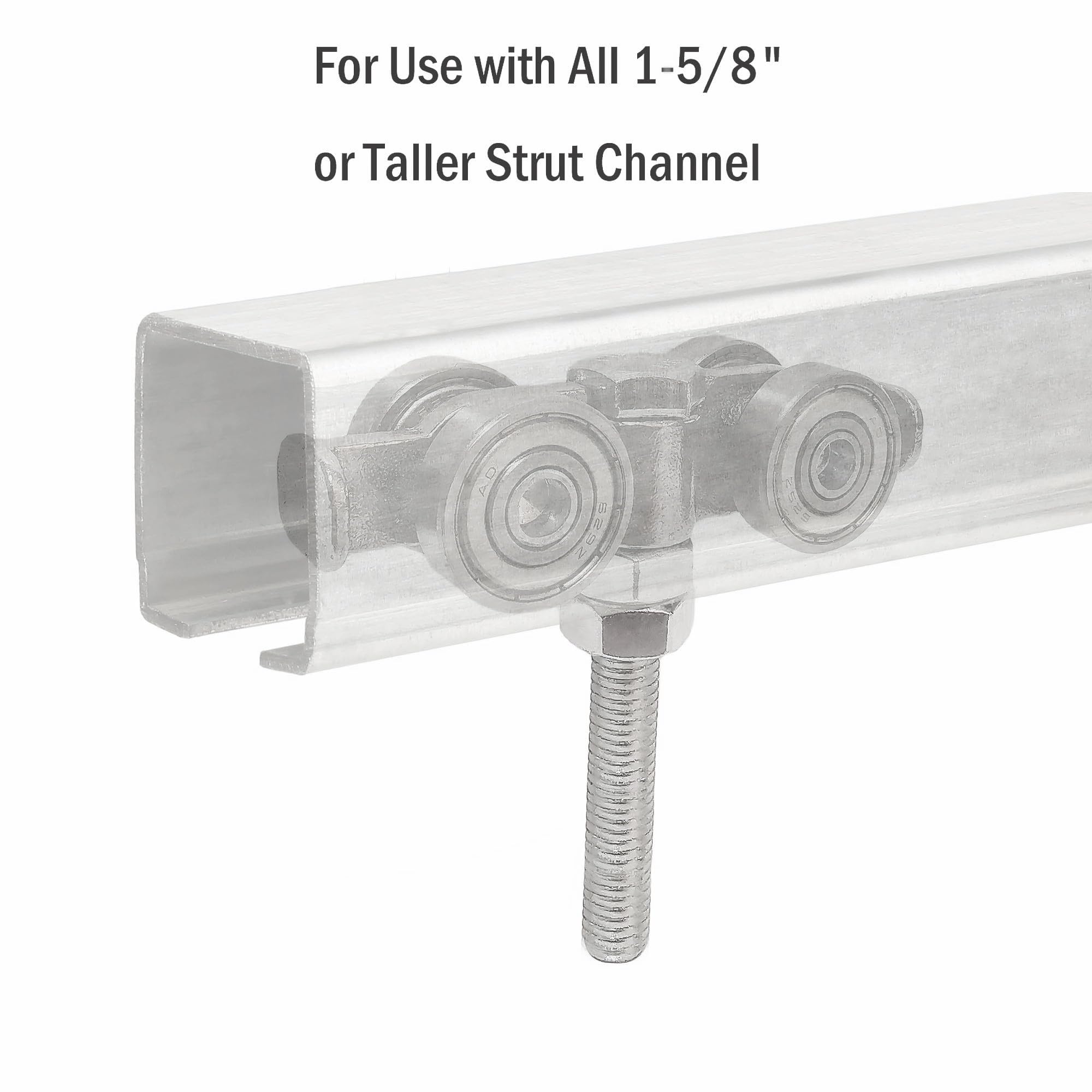 Heavy Duty 4-Wheel Trolley Assembly for 1-5/8