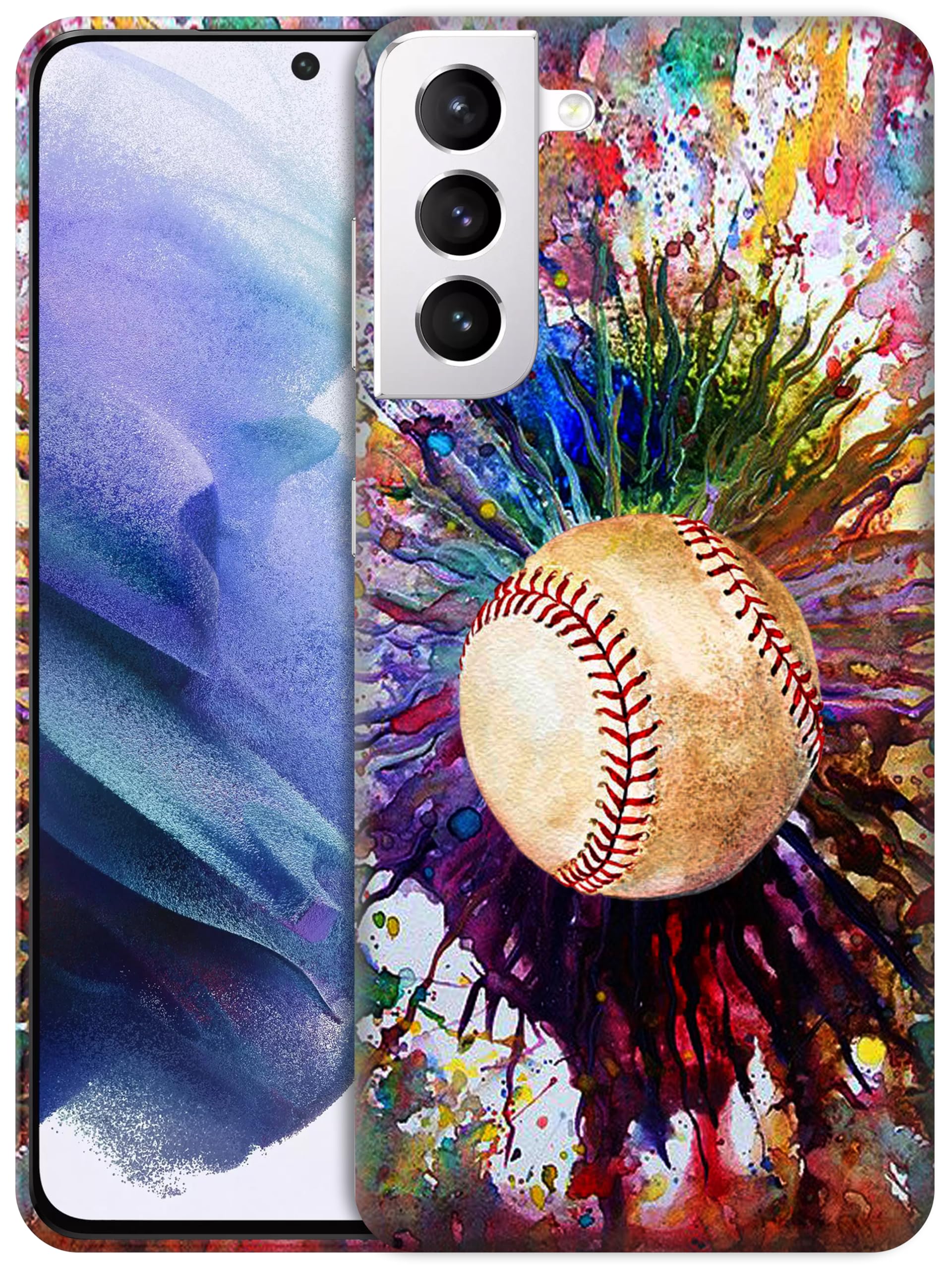 Vintage Baseball Design Slim Fit Hard Plastic Snap-on Case for Samsung Galaxy S21 Plus - Cute Printed Protective Cover for Samsung S21+ | Perfect for Everyday Use, Sports & Outdoor Activities