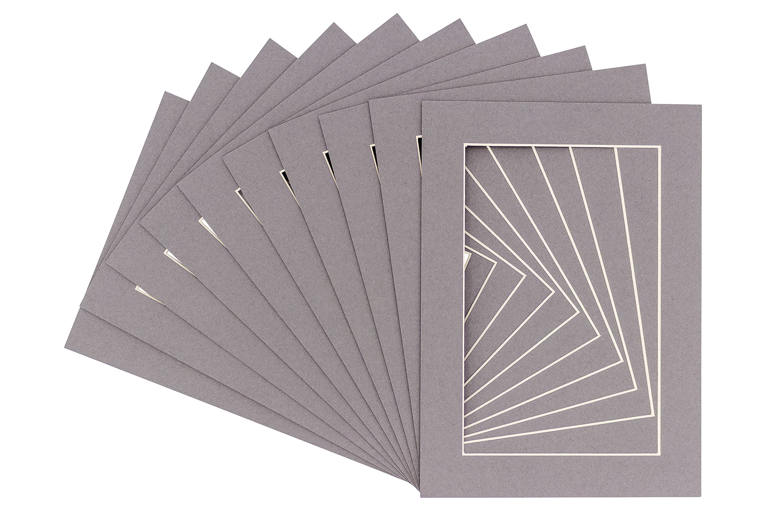 8x10 Acid-Free Precut Charcoal Mat Board for 5x7 Photos - Bevel Cut Picture Mat for 8x10 Frames - Pack of 25 Archival Quality Display Mats - Perfect for Framing Art, Photos & Certificates in Home, Office or Gallery