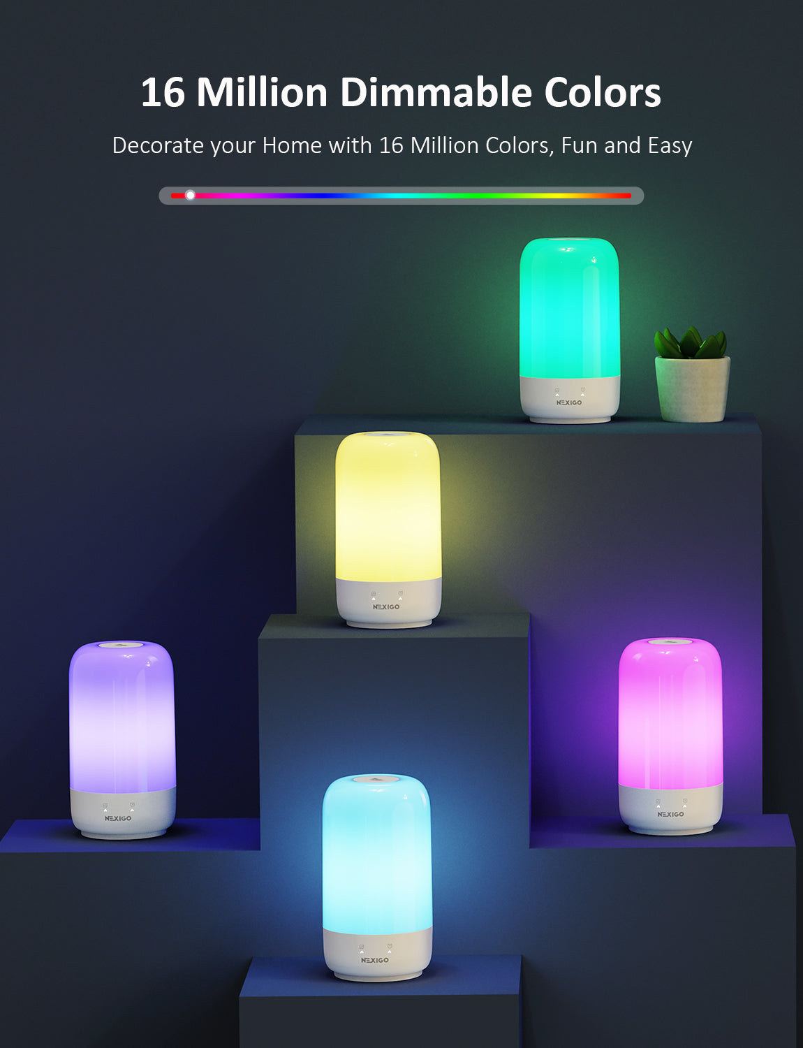 NexiGo LT01S Smart Table Lamp with Touch Control & USB Charging - Perfect for Home Office, Bedroom, and Study Room Lighting