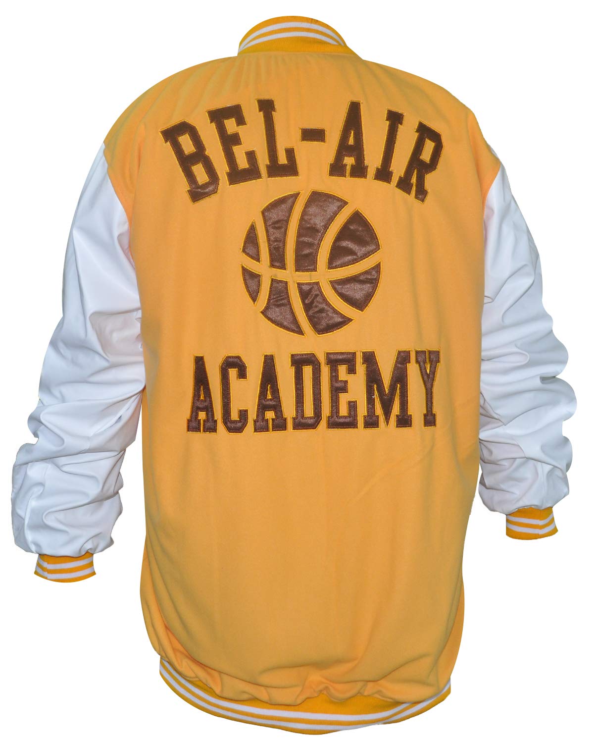Borizcustoms Bel-Air Academy Letterman Varsity Jacket - Fresh Prince Yellow | 90s Retro Style, Hip Hop Fashion, Vintage Outfit for Cosplay & Halloween