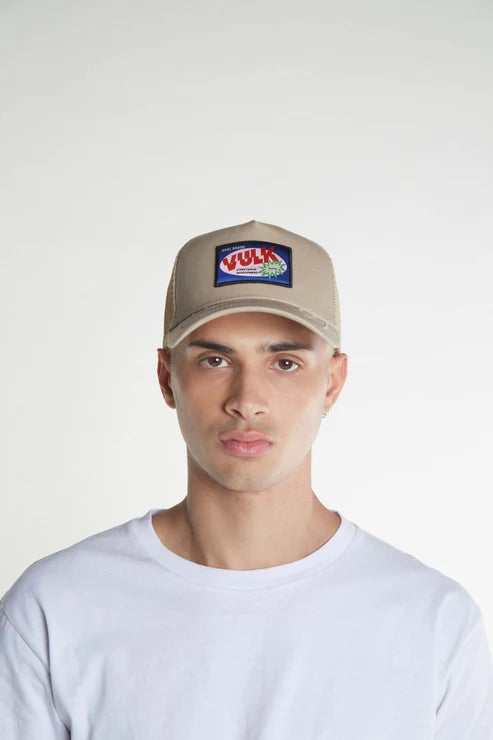 Vulk Laundry Trucker Hat - Adjustable Snapback Cap for Men & Women - Vintage Washed Denim Baseball Hat - Perfect for Outdoor Activities, Sports & Casual Wear