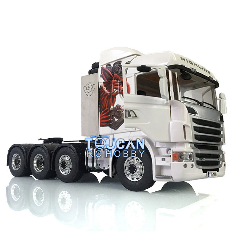 1/14 Scale RC LESU Metal 8x8 Axles Heavy Duty Chassis Tractor Truck with Gripen Cabin - 2-Speed DIY Servo Motor Hobby Model for Off-Road Simulation & Crawler Racing