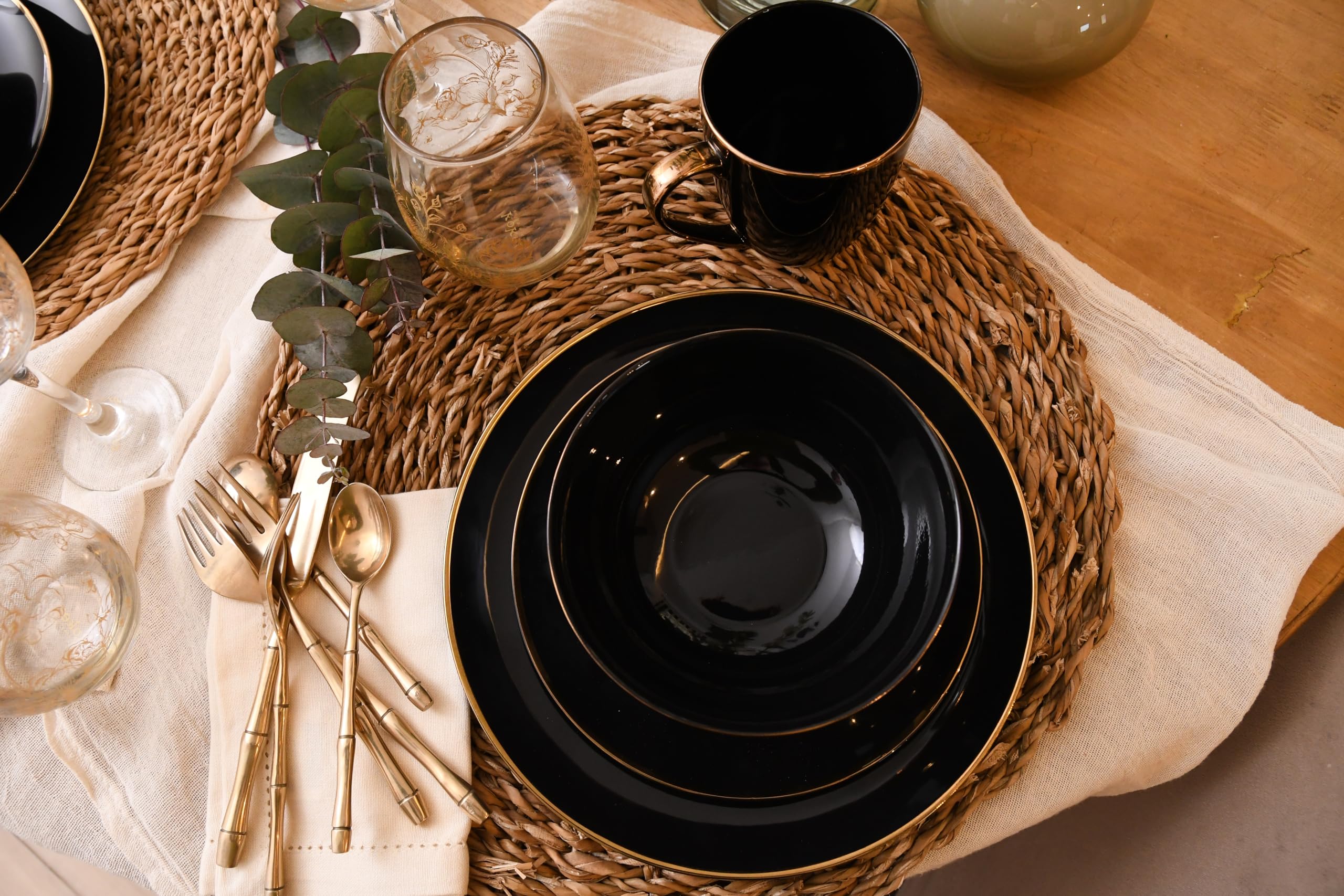 16-Piece Porcelain Dinnerware Set for 4 - Bone China Plates, Bowls & Mugs - Microwave Safe Round Dinnerware Set - Elegant Kitchen & Home Dining Essentials by KOKEN | Perfect for Family Meals, Dinner Parties & Everyday Use