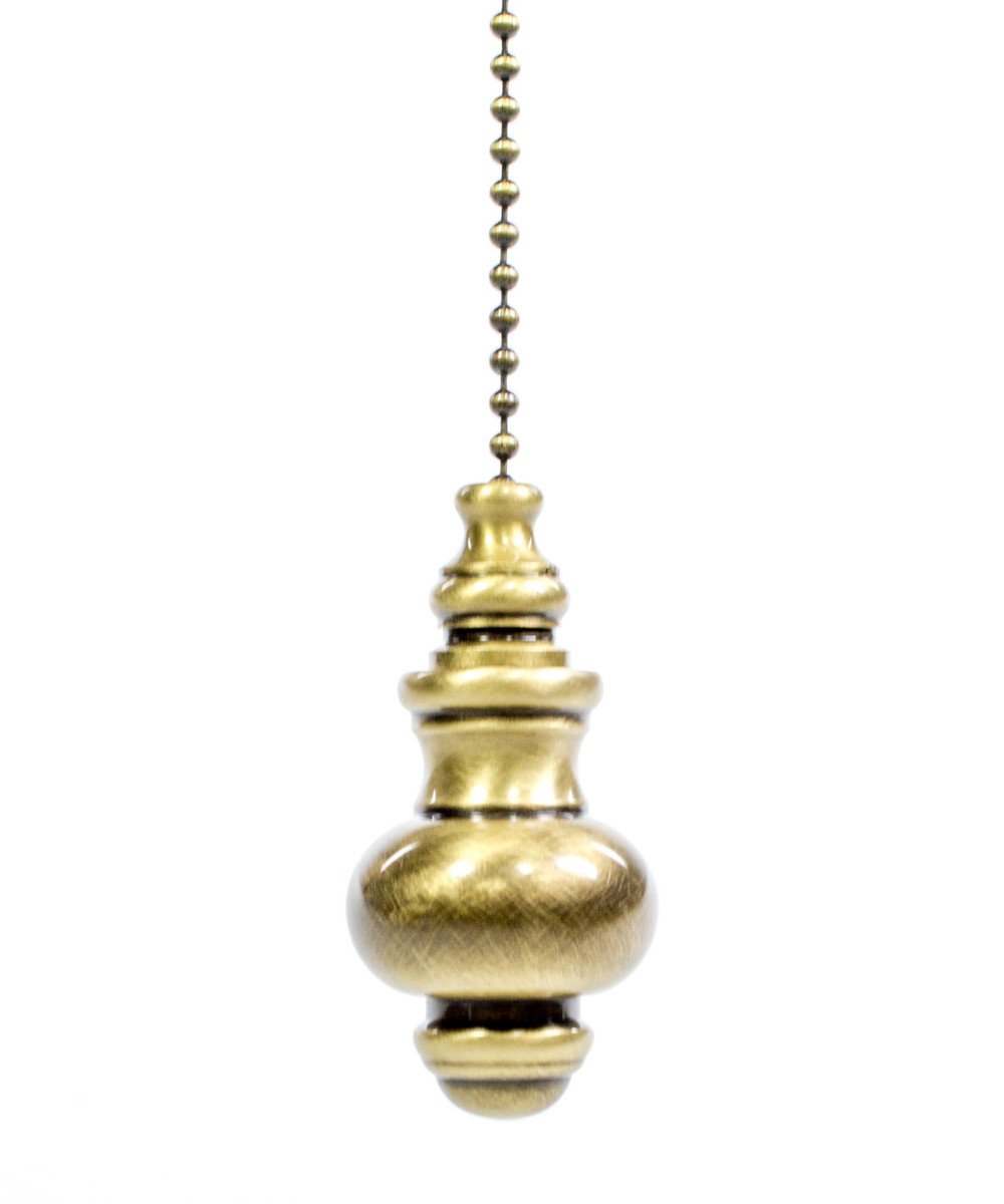 1W Knob Antique Brass Ceiling Fan Pull Chain Replacement - Vintage Style Fan Accessory for Home, Bedroom, Living Room & Office Decor