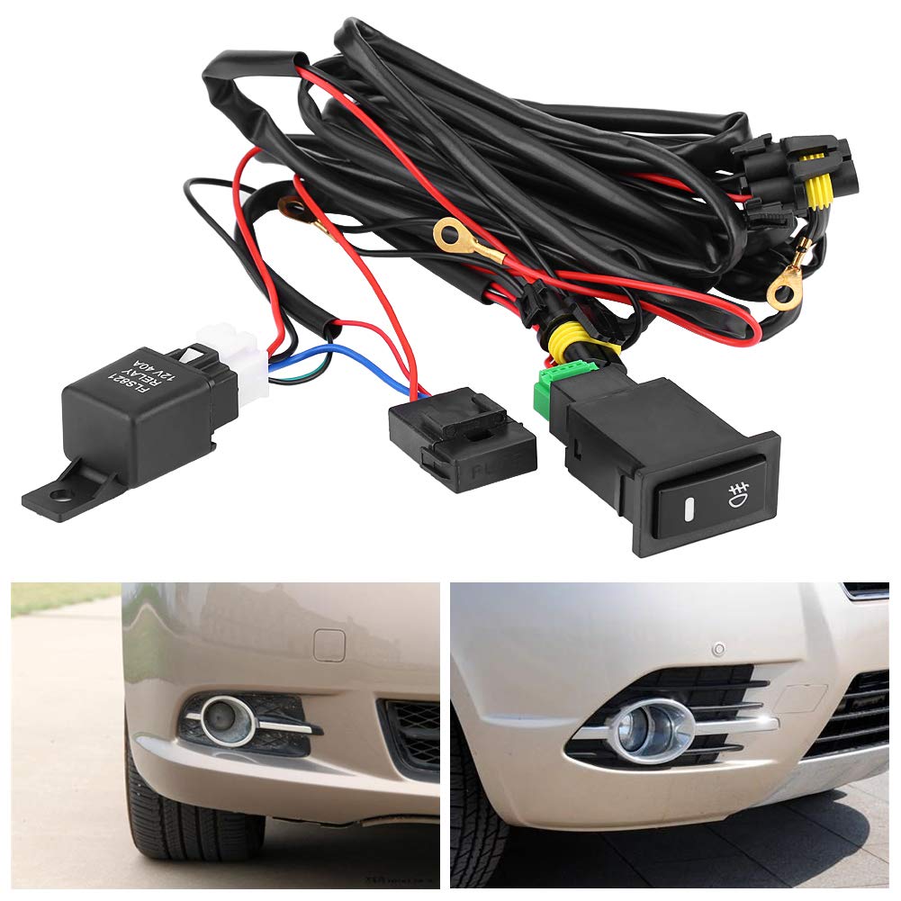 Qiilu 12V Universal On Off Switch Relay Kit - Waterproof Car LED Fog Light Wiring Harness for Trucks, Jeeps, SUVs | Easy Installation for Off-Road Driving & Night Visibility