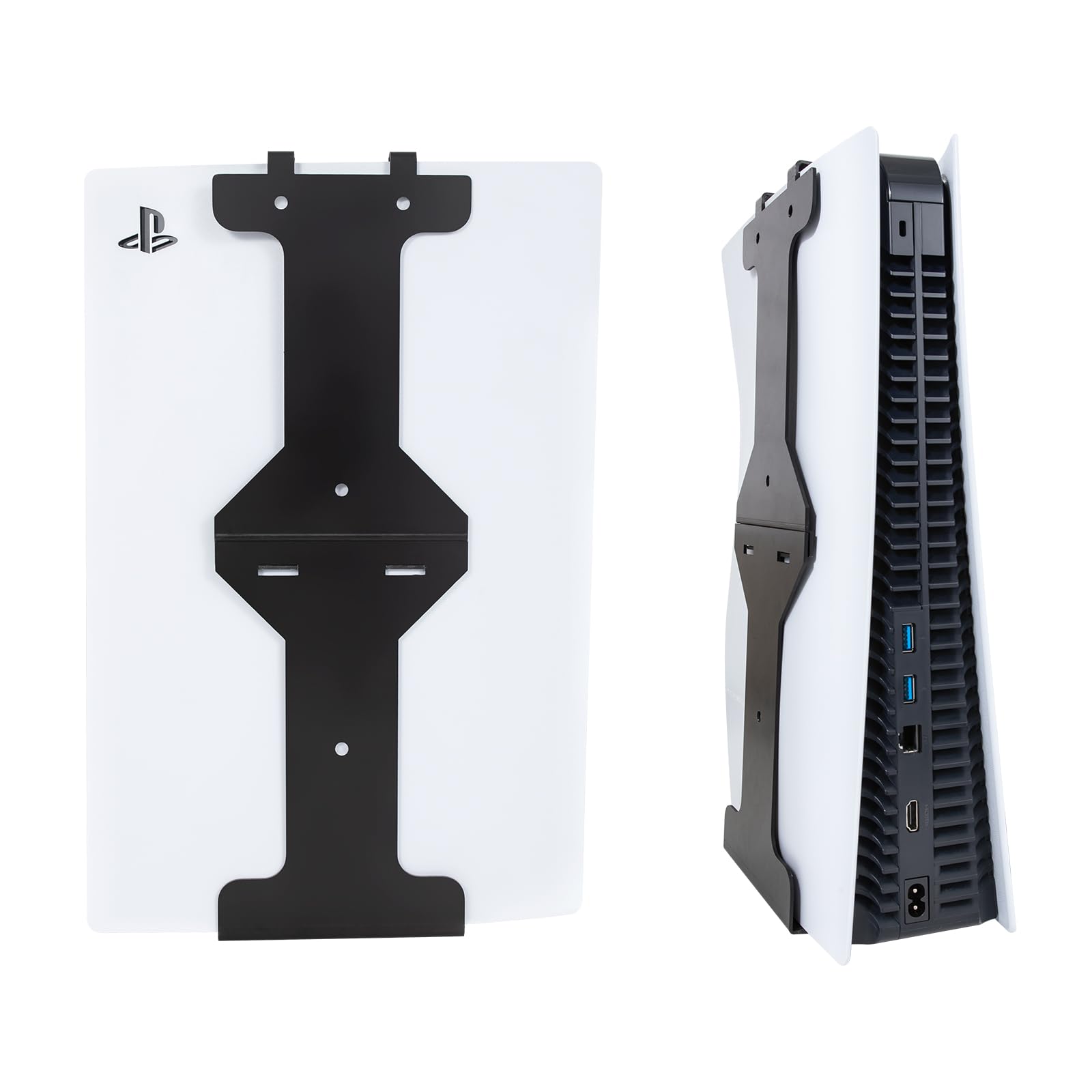 Funturbo PS5 Wall Mount Stand Kit - Vertical Wall Mount Bracket for PlayStation 5 (Disc & Digital Edition) - Space Saving Gaming Accessory for Living Room & Bedroom Setup