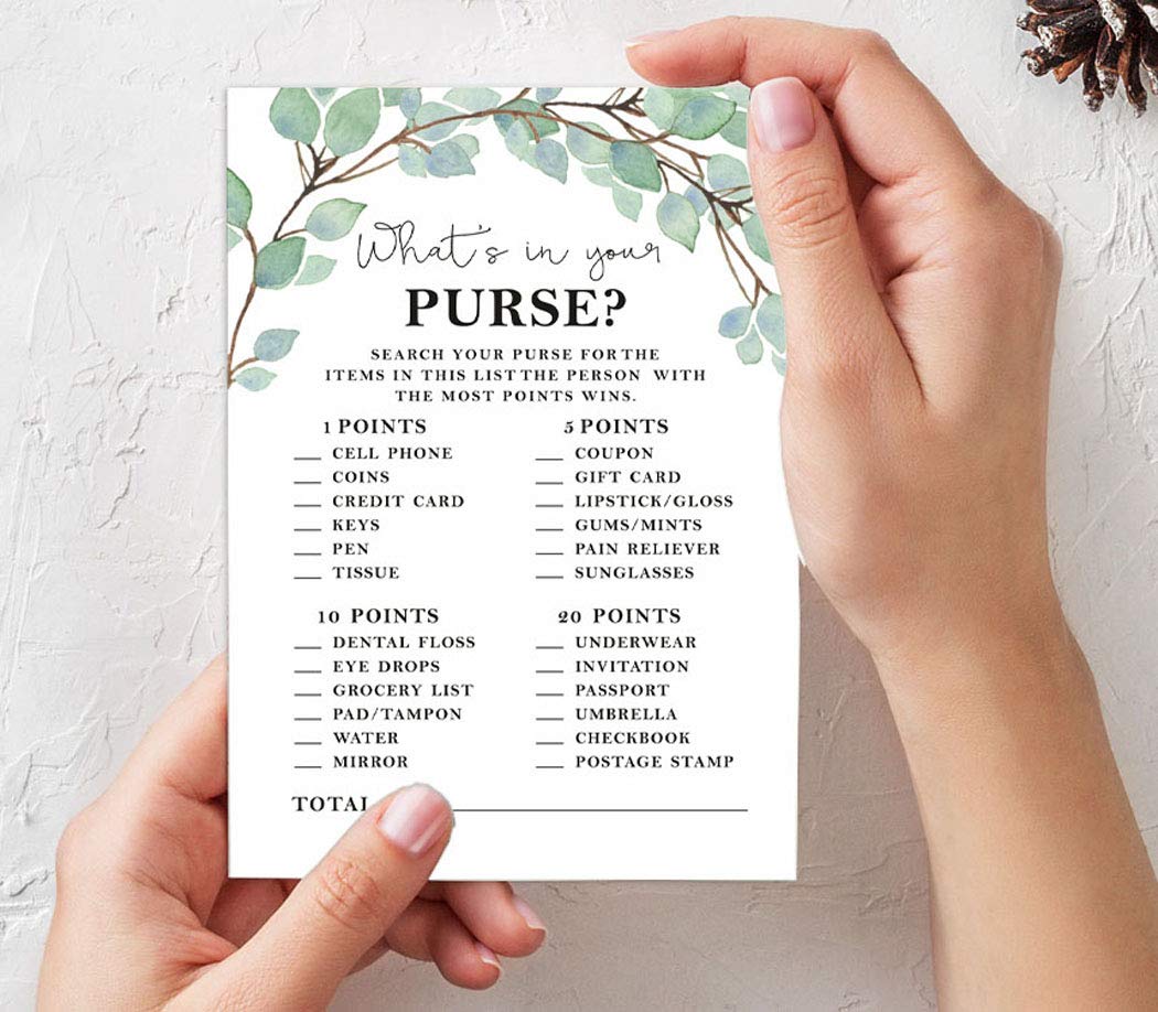 Bachelorette Party Games Set - 4 Fun Bridal Shower Games (50 Sheets Each) | Greenery Theme | Perfect for Wedding Showers & Girls Night Out