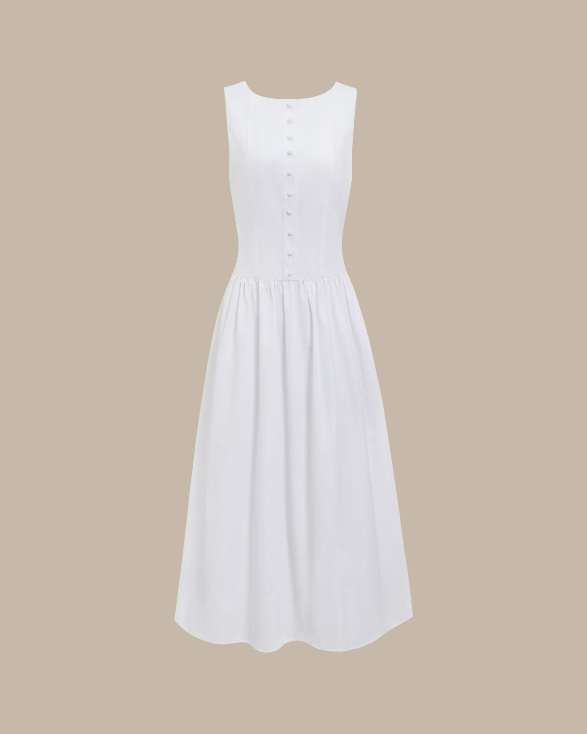 Elegant White Round Neck Pocket Maxi Dress for Women - Summer Casual Boho Beach Dress with Pockets