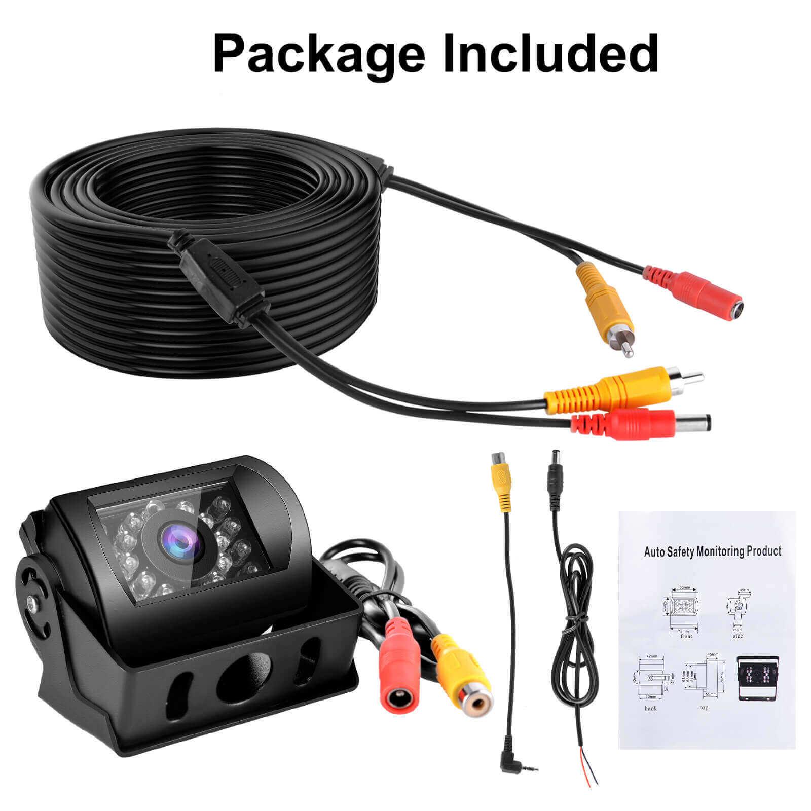 XGODY HD Backup Camera for Trucks, RVs, Buses & Large Vehicles - 20m/66ft Waterproof Reverse Camera with Night Vision - Perfect for Parking, Towing & Nighttime Driving