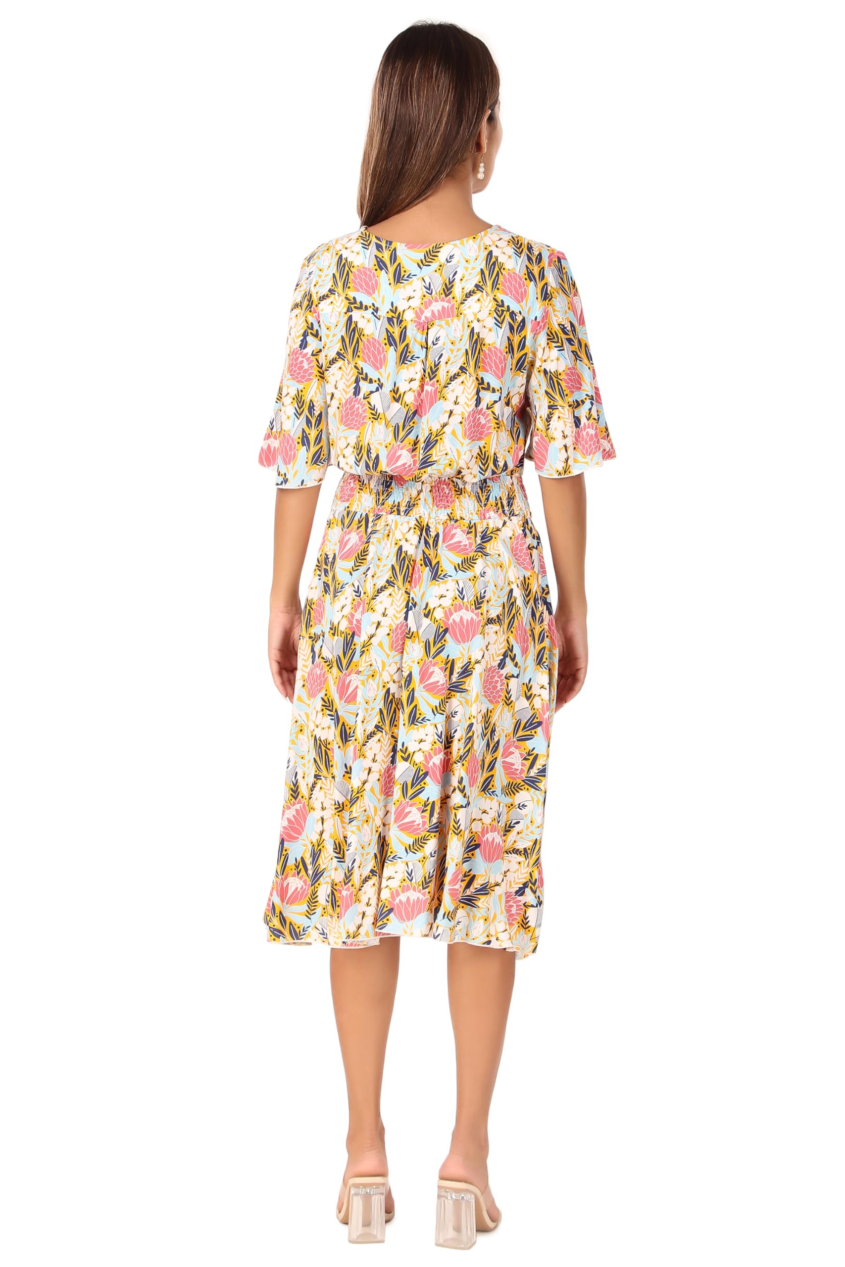 BoheeWohee Women's Floral Print Button Up Spring Summer Dress 2025 - Casual Flowy Maxi Dress for Beach, Vacation & Outdoor Activities