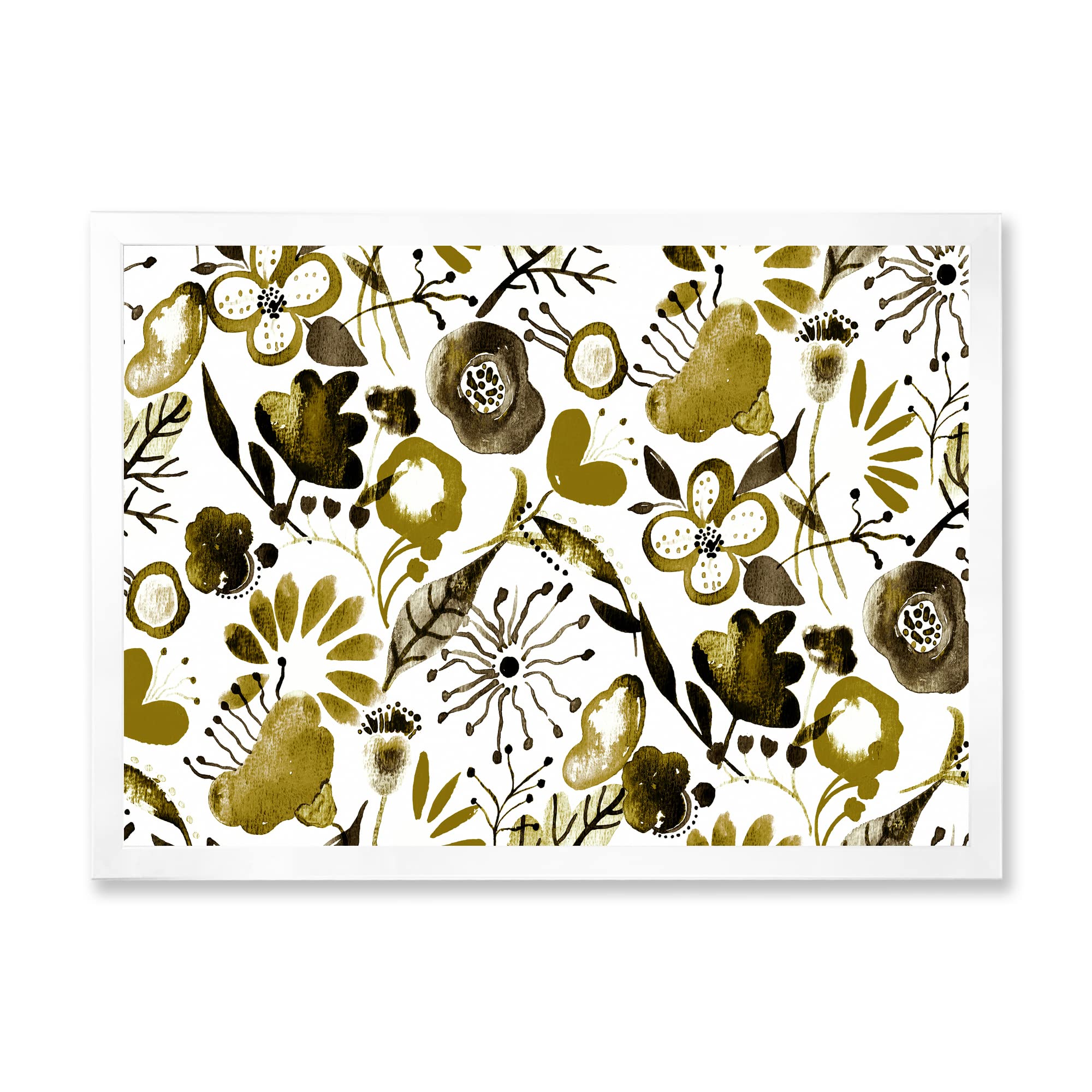 DesignQ Vibrant Abundance of Wildflowers II Modern Framed Wall Art - Floral Canvas Painting for Living Room, Bedroom & Office Decor