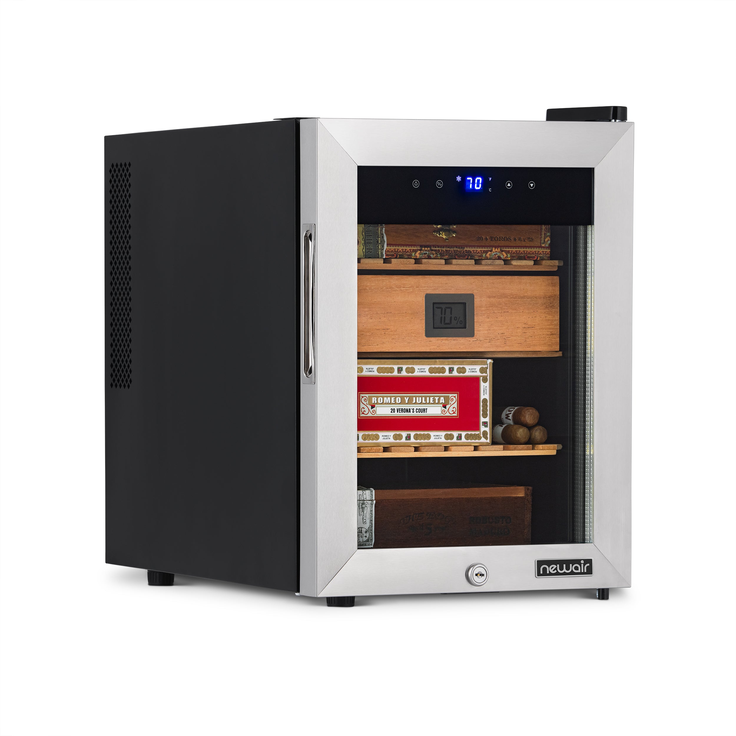 Newair® Electric Cigar Humidor with Opti Temp™ Technology - 250 Cigar Capacity | Perfect for Home, Office & Cigar Lounge Storage