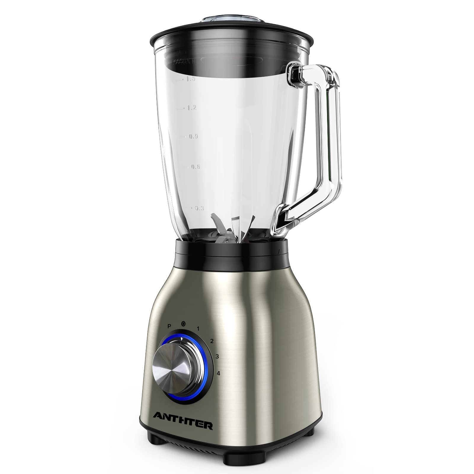 Anthter 950W Professional Countertop Blender - High-Power Kitchen Blender with 6 Stainless Steel Blades & Variable Speed Control - Perfect for Smoothies, Shakes, Protein Drinks & Food Prep - Ideal for Home Kitchens & Commercial Use