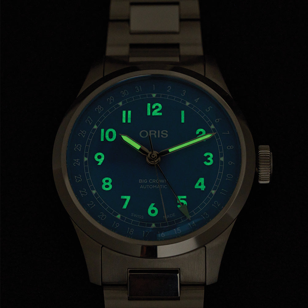 Big Crown Pointer Date 40mm Blue Dial Stainless Steel Bracelet Watch - Perfect for Business, Casual & Outdoor Activities