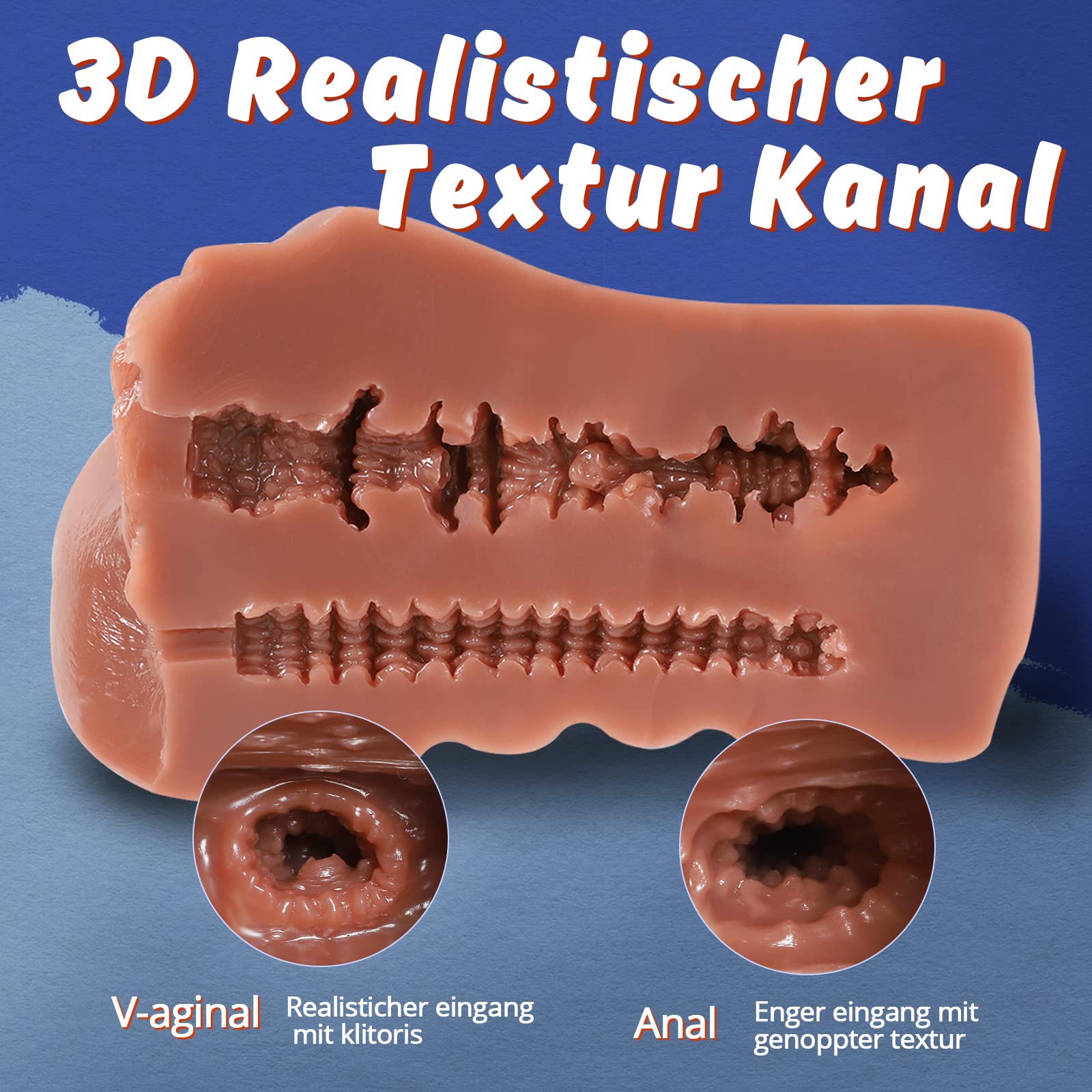 Realistic 700G Male Masturbator with 3D Vibrating Vagina & Clitoris Stimulator - Powerful Penis Vibrating Ring & Anal Stimulation - Portable Pocket Pussy for Men - Perfect for Solo Play, Couples Fun & Discreet Adult Pleasure
