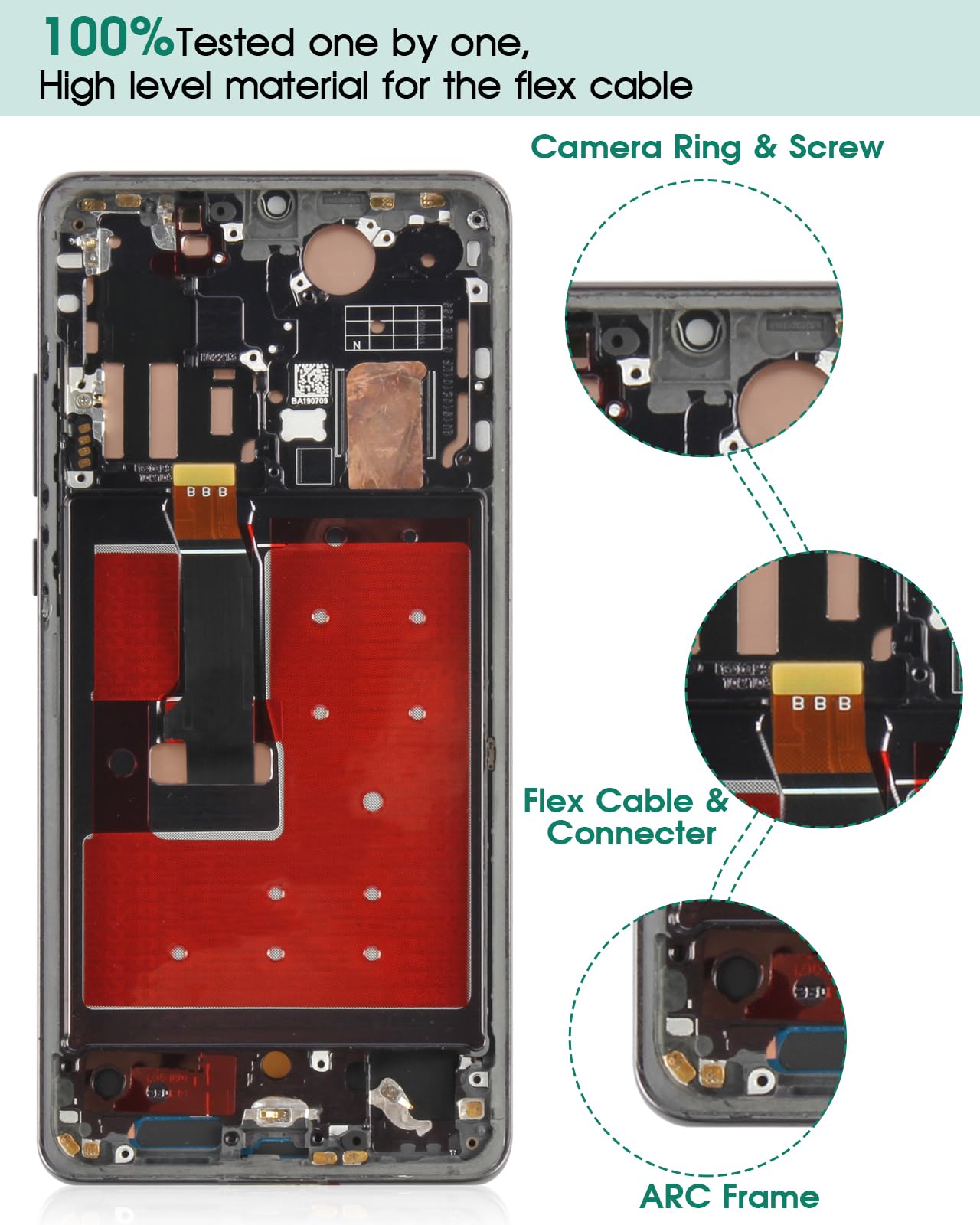 Original OLED Screen Replacement for Huawei P30 Pro - VOG-L29/VOG-L09/VOG-AL00/VOG-TL00 LCD Display with Touch Digitizer & Frame (Fingerprint Compatible) - Perfect for DIY Phone Repair & Screen Replacement at Home
