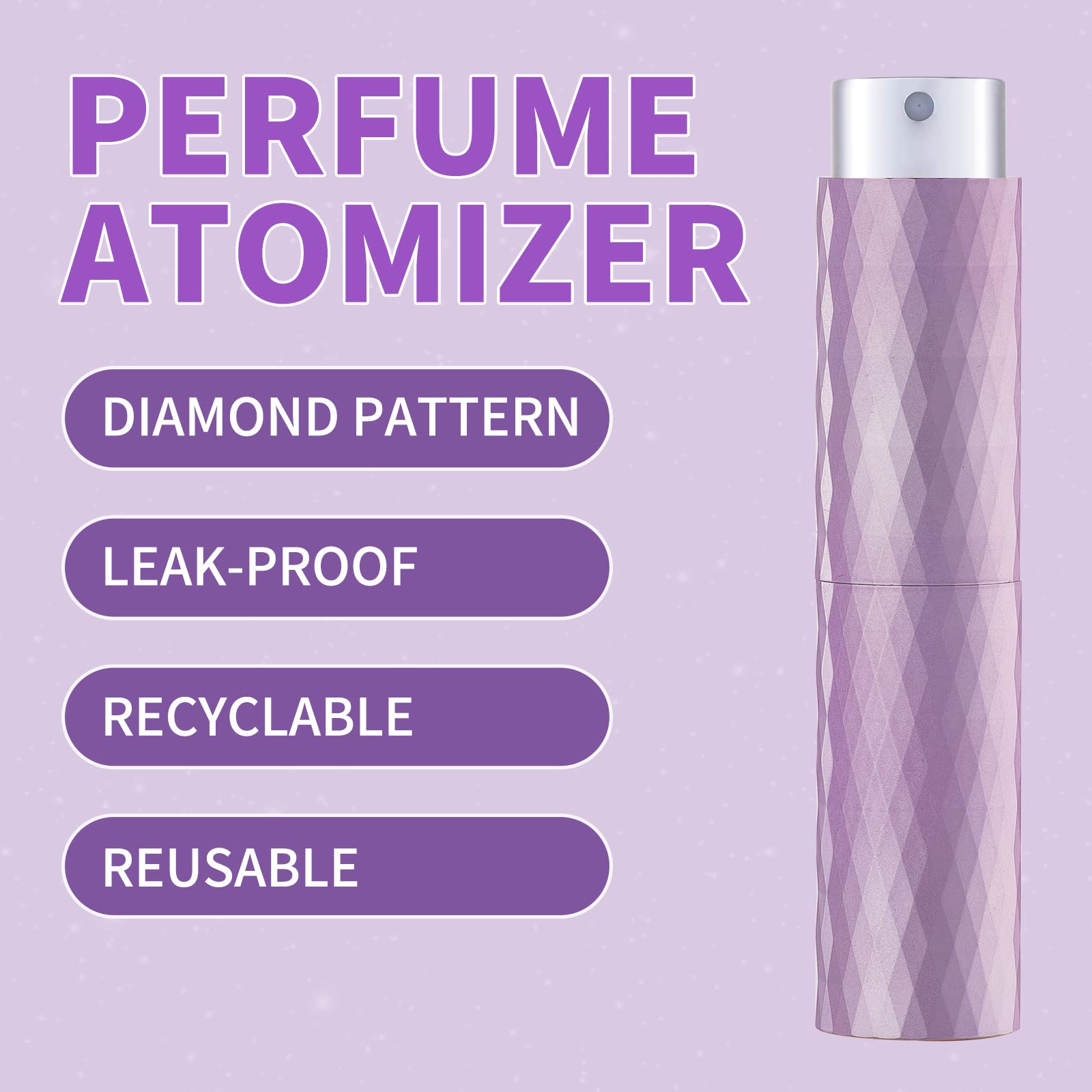 Tekson 8ML Refillable Perfume Atomizer Travel Set (3 Pack) - Mini Cologne Spray Bottles for Women & Men, Portable Essential Oil Dispenser - Perfect for Airplane, Gym, Purse & Travel Accessories