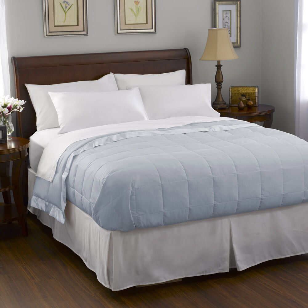 Premium Pacific Coast Feather Satin Trim Blanket - 100% White Goose Down Filling | Ultra Soft Luxury Bedding for Cozy Nights & Hotel-Style Comfort