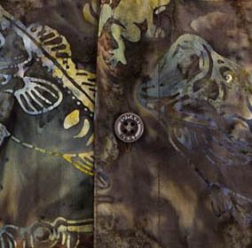 Bass Bend Tropical Hawaiian Batik Shirt for Men - Breathable Summer Casual Button Up Shirt with Exotic Floral Print | Perfect for Beach Vacations, Luau Parties & Tropical Getaways