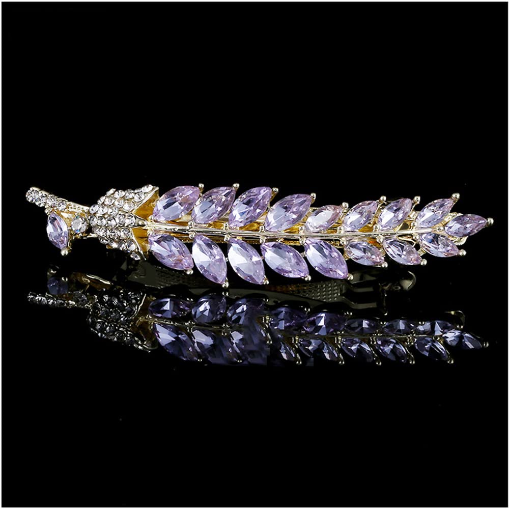 Crystal Hair Clips for Women & Girls - Purple Hair Barrettes for Parties & Weddings