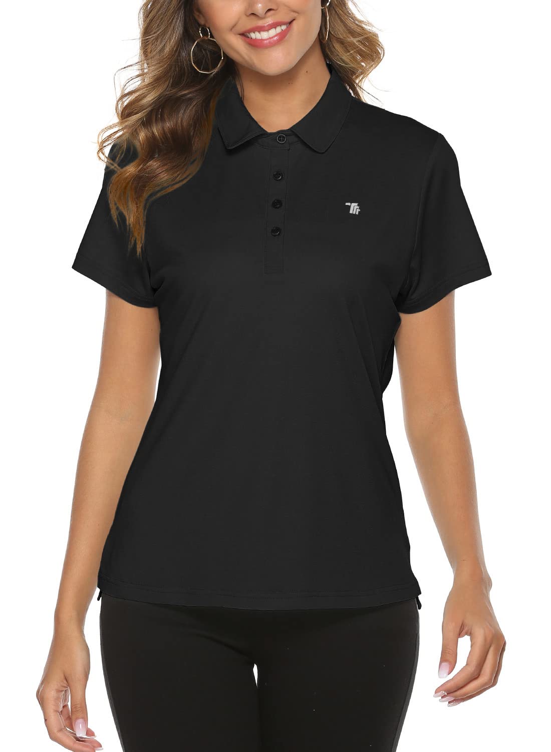 Gopune Women's Golf Polo Shirts - Lightweight Quick Dry Moisture Wicking 4 Button Short Sleeve Top for Golf, Tennis & Outdoor Sports | Breathable Athletic Shirt for Summer & Active Wear