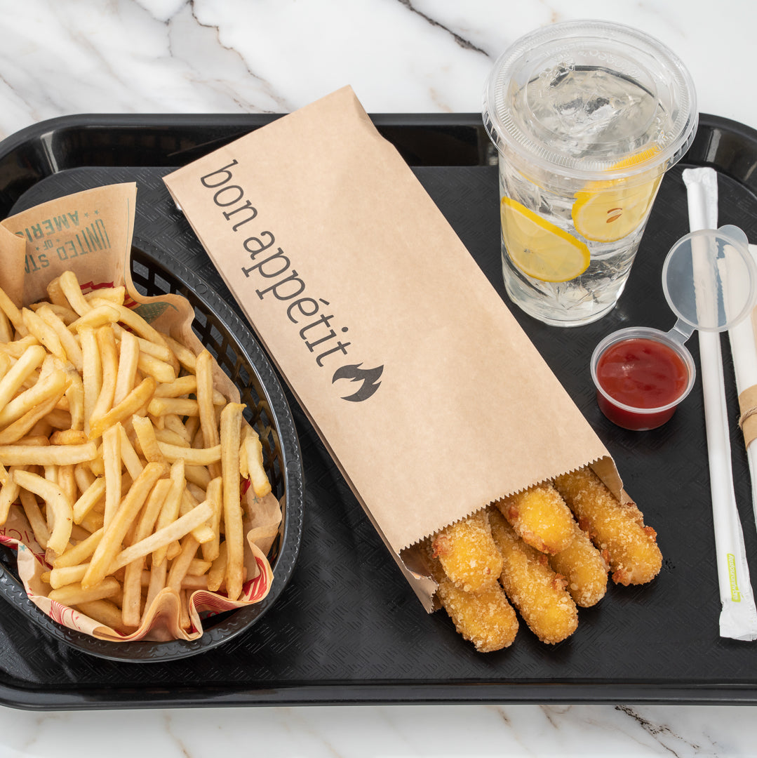 Eco-Friendly Kraft Paper Foil Bags with Bon Appetit Print - Pint Size (4.5