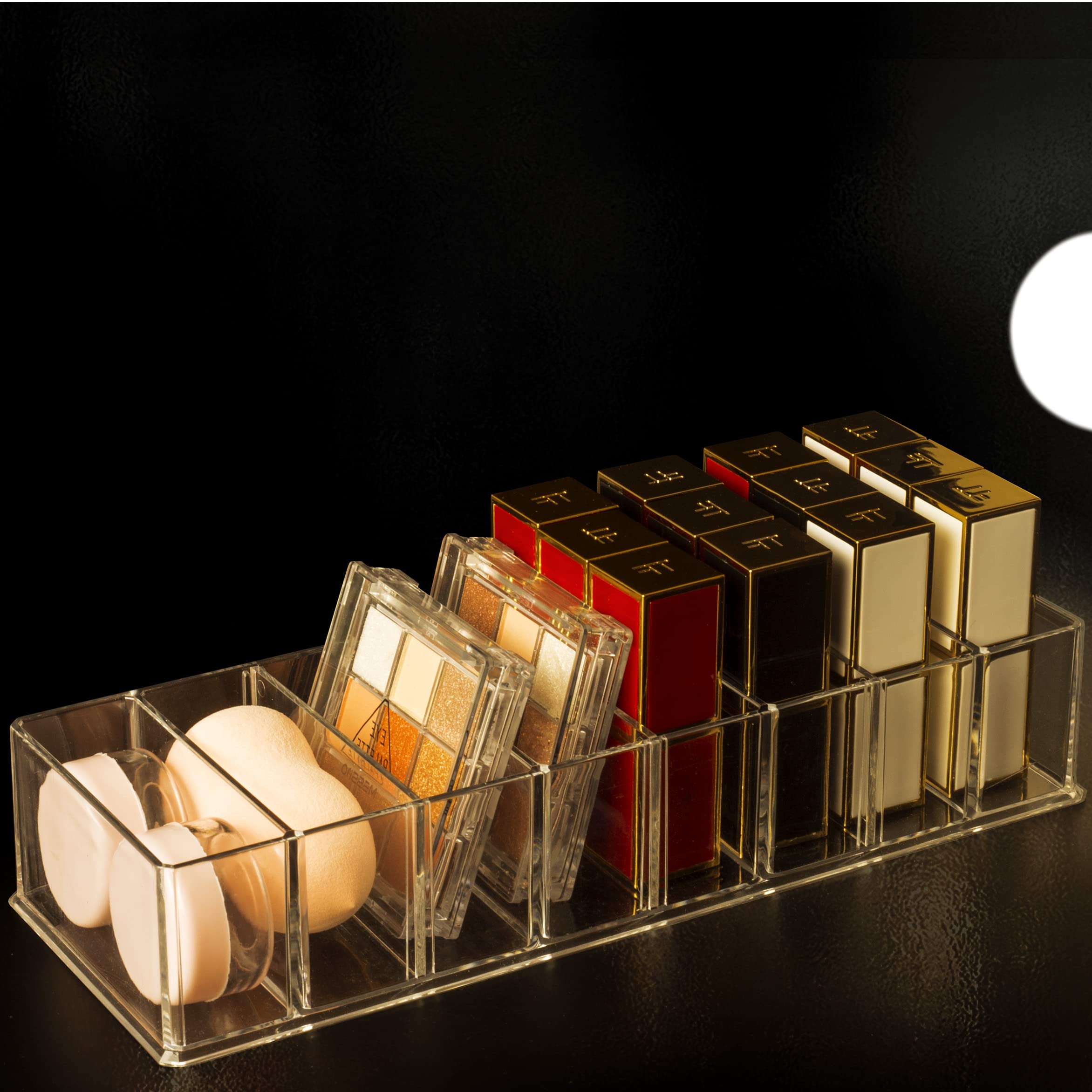 8-Compartment Acrylic Makeup Organizer with Detachable Drawers - Clear Cosmetic Storage Box for Jewelry, Cosmetics & Accessories - Perfect for Vanity, Bathroom, Dresser & Kitchen Organization