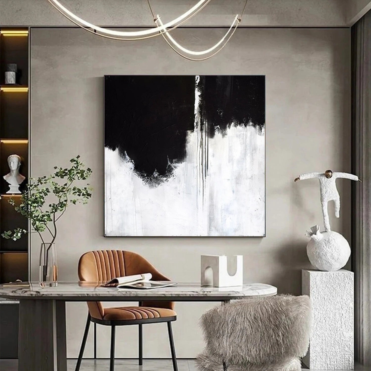 Abstract Painting #AB 441 - Modern Wall Art Decor for Living Room, Bedroom & Office - Unique Handmade Canvas Artwork