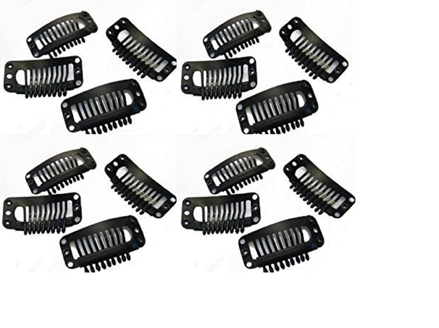 OSEN 12-Piece Hair Patch Clips for Secure Wig Attachment - Black Hair Clips for Men & Women - Perfect for Cosplay, Hair Extensions & Daily Styling