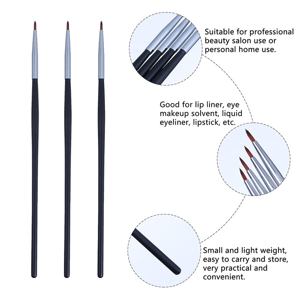 Beaupretty 5Pcs Eyeliner Brush Set - Professional Eyeliner Applicator & Lip Brushes for Precise Makeup Application | Perfect for Eyeshadow, Winged Liner & Lipstick | Vegan Cosmetic Makeup Tools Kit