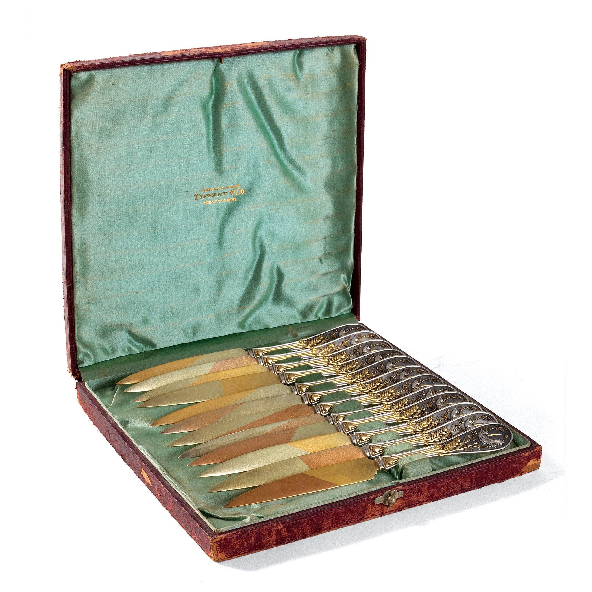 Tiffany & Co. Sterling Silver Japanese Pattern Knife Set - 12 Piece Elegant Flatware Collection for Fine Dining & Gift Giving