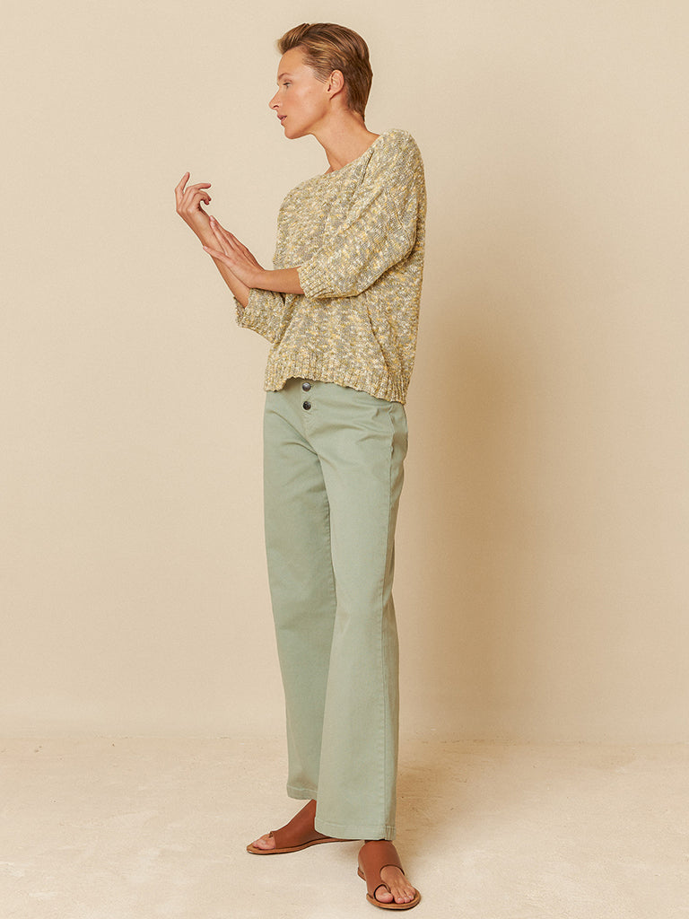 Indi & Cold Fleck Sweater in Green - Cozy Knit Pullover for Women | Perfect for Fall & Winter Outfits, Casual Wear and Office Attire