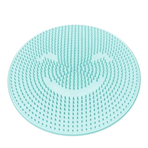 Non-Slip Silicone Foot Scrubber & Massage Mat - Exfoliating Bath Brush with Suction Cups for Back & Sole Cleaning - Blue - Perfect for Shower, Bathtub, and Spa Relaxation at Home