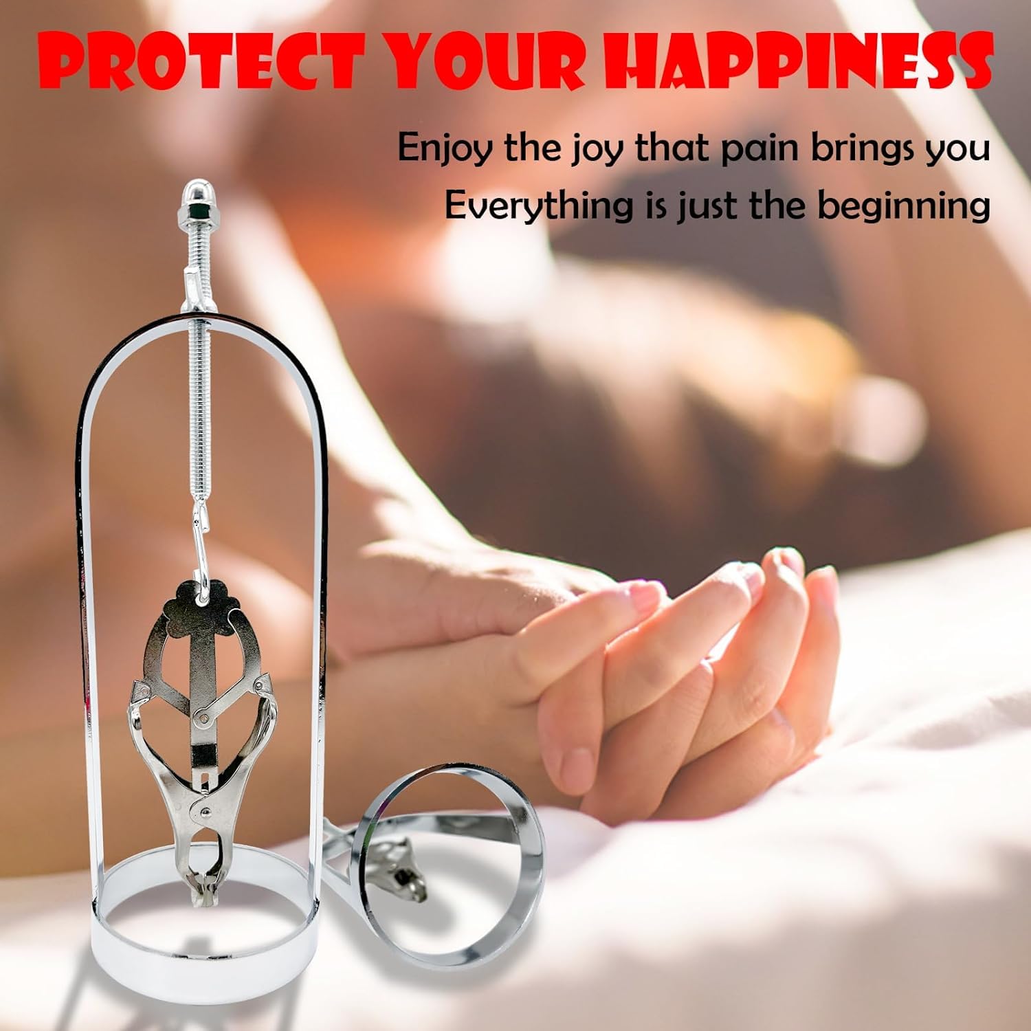 Adjustable Metal Nipple Clamps for Women - BDSM Nipple Toys with Non-Piercing Design, Beginner-Friendly Nipple Clips & Clitoris Pressure for Enhanced Pleasure - Adult Sex Toys for Couples & Solo Play