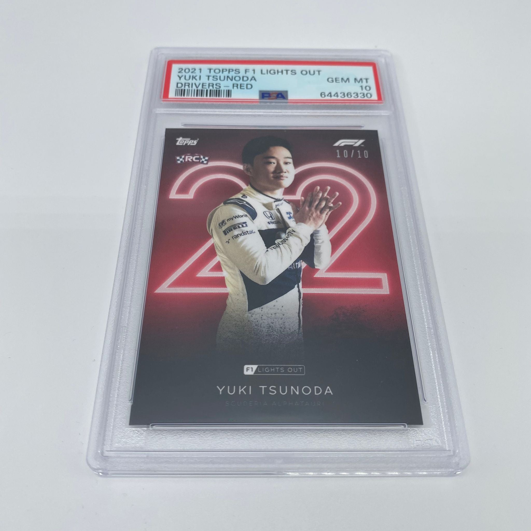 PSA 10 Yuki Tsunoda 2021 F1 Rookie Card Red Parallel - Limited Edition Collectible for Formula 1 Fans, Racing Memorabilia, Sports Card Investment & Display