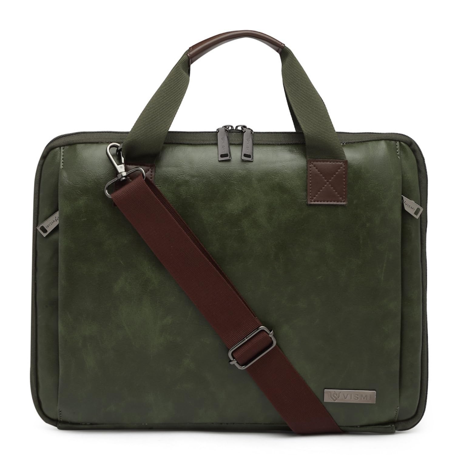 VISMIINTREND Slim Vegan Leather Laptop Briefcase for Men & Women - Fits 13