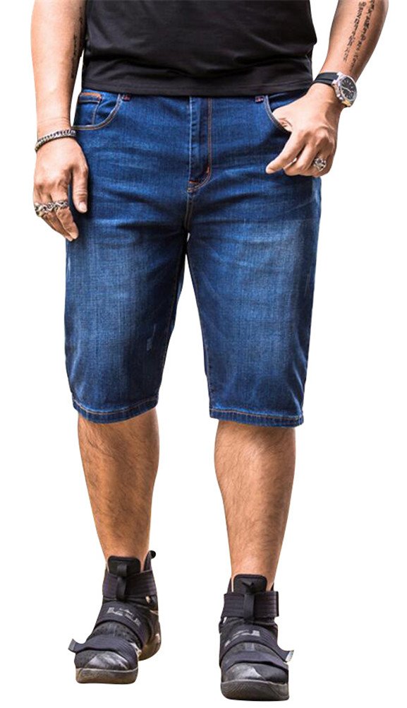 **Men's Plus Size Denim Shorts - Classic Casual Loose Fit Jean Shorts for Summer | Comfortable & Stylish for Outdoor Activities, Beach, and Travel**