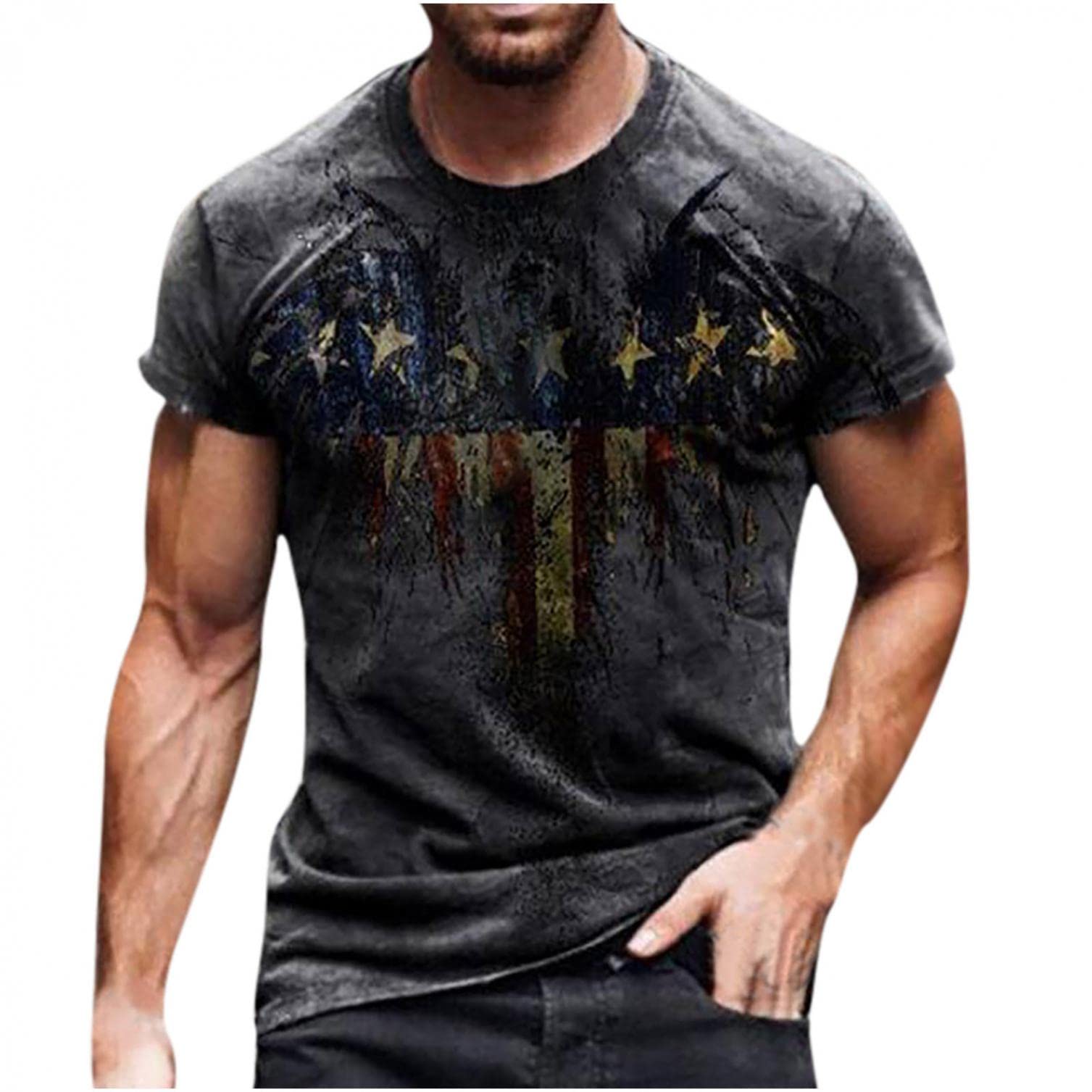 Men's Summer Fashion Crew Neck T-Shirts - Casual Short Sleeve Cool Streetwear Graphic Tees for Everyday Wear | Perfect for Outdoor Activities, Parties & Casual Outings