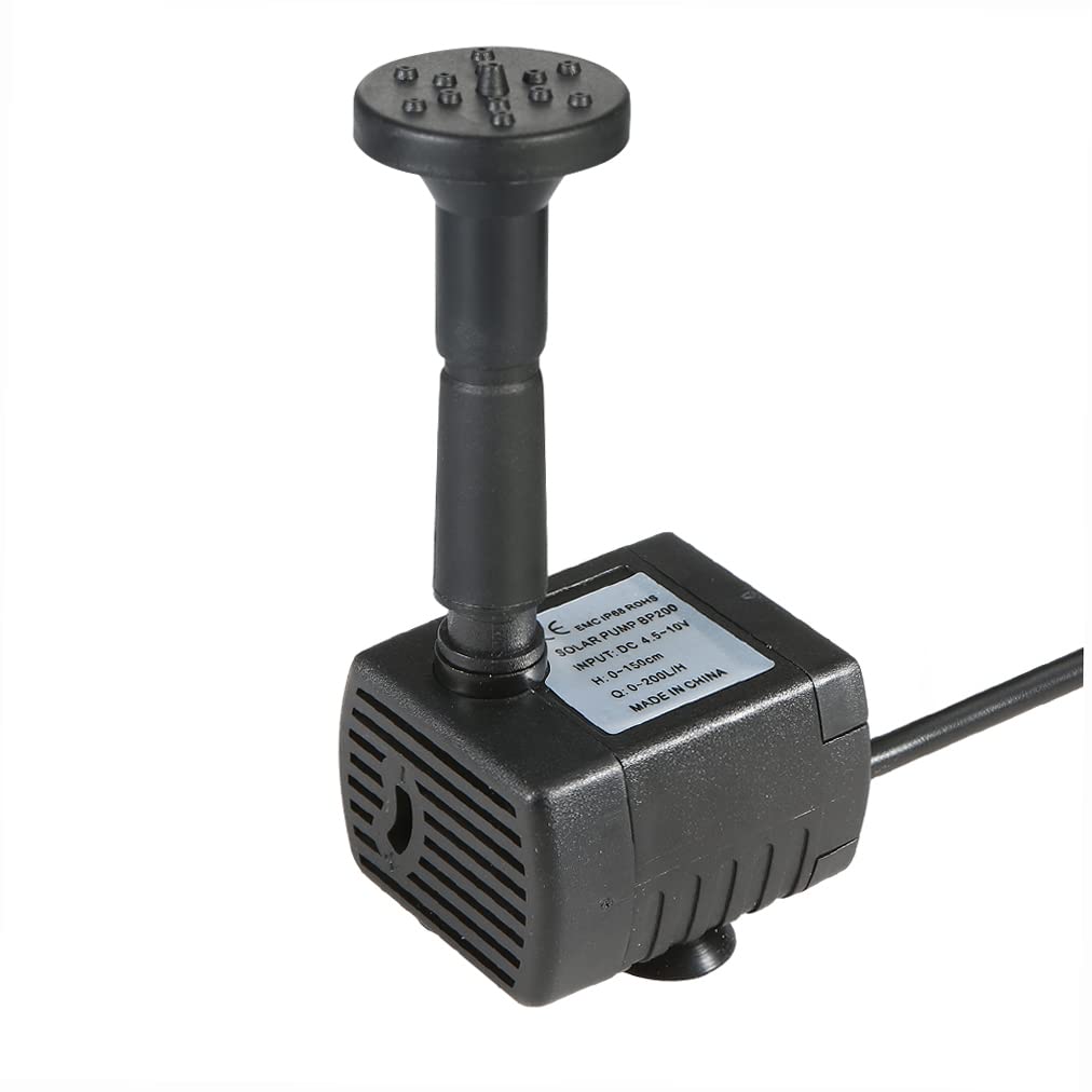 Decdeal 1.6W Solar Water Pump with 4 Nozzles - Outdoor Solar Fountain Kit for Small Ponds, Garden, Fish Tank & Patio | Perfect for Backyard Decor, Bird Baths & Water Features