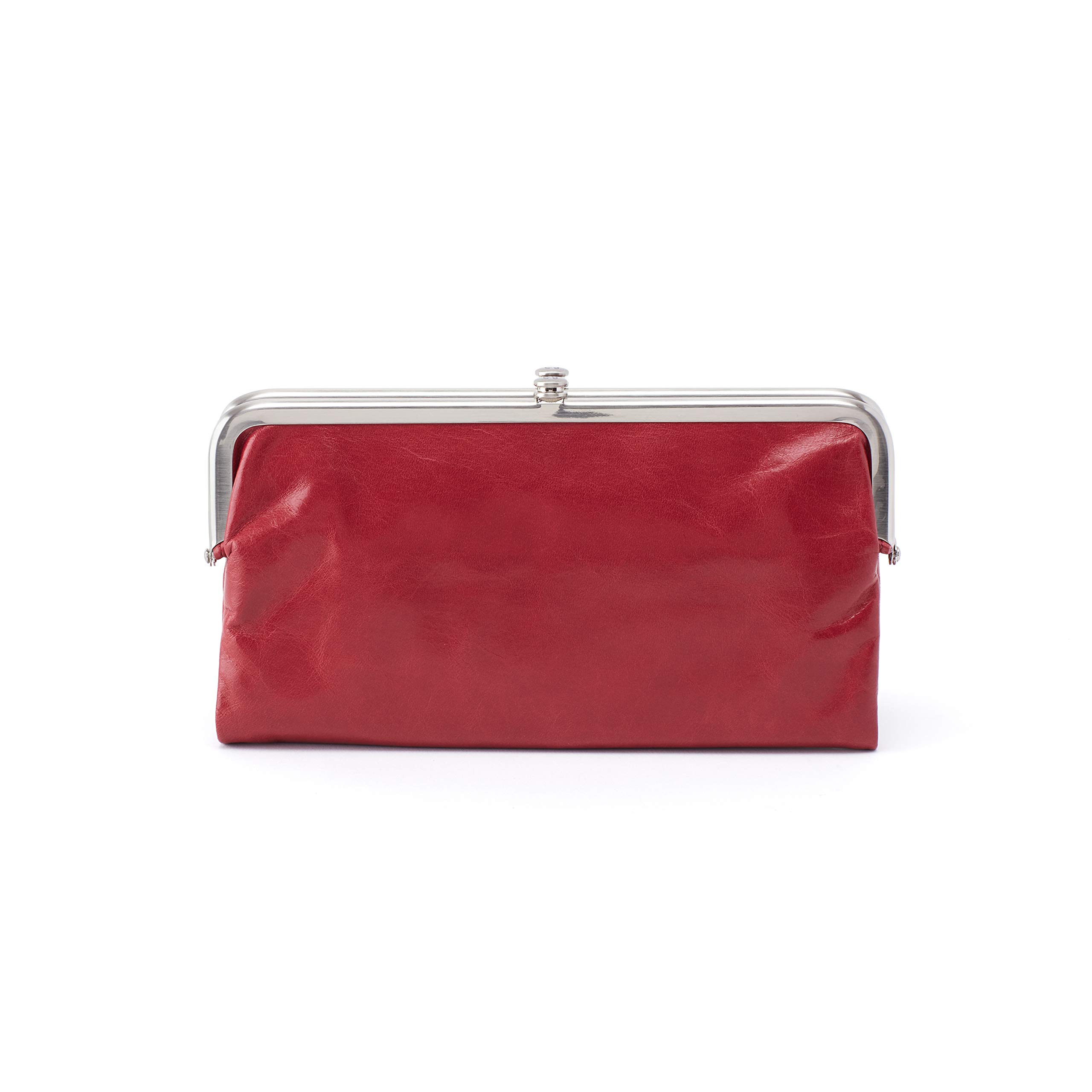HOBO Lauren Clutch Wallet for Women - Genuine Soft Leather Crossbody Purse with Kiss Lock Closure & Interior Zipper Pocket | Stylish Compact Wallet for Evening Parties, Date Nights & Travel Accessories