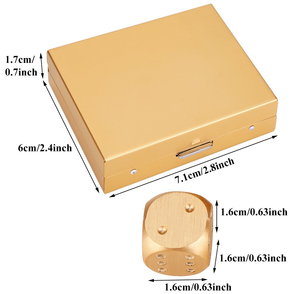 Premium 5-Piece Gold Dice Set for Tabletop Games, Gambling & Entertainment - Perfect for Christmas Gifts, Casino Nights & Board Game Parties (VGEBY Gold Box)