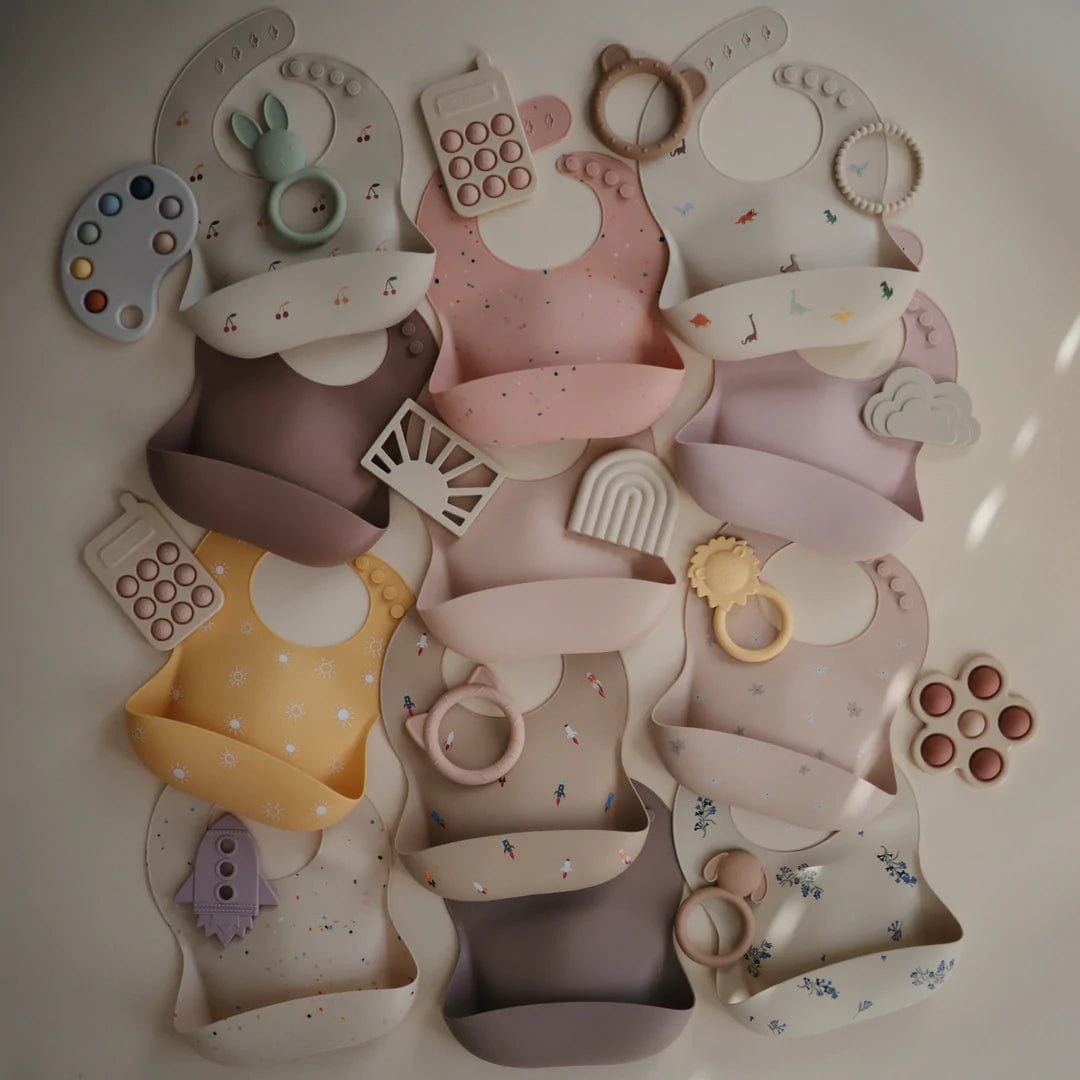 Mushie Silicone Baby Bib - Soft, Durable & Easy Clean Feeding Bib for Infants & Toddlers - Perfect for Mealtime, Snacks & Messy Play