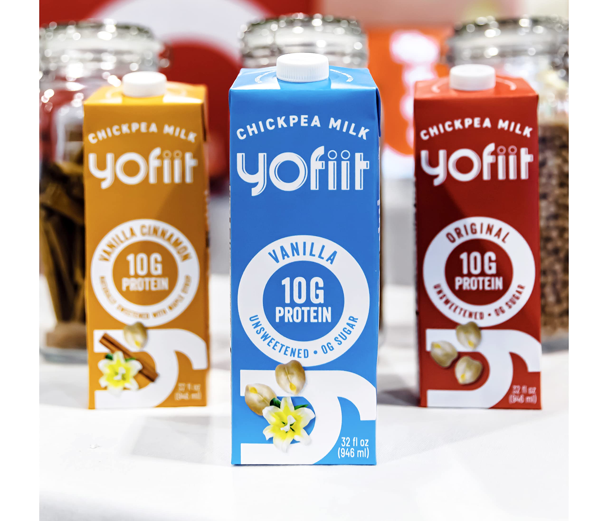 Yofiit Vanilla Cinnamon Plant-Based Milk with Pea Protein & Flax | High Protein Vegan Non-Dairy Milk Alternative (10g Protein) | Shelf-Stable Dairy-Free Coffee Creamer | 6 Pack | Perfect for Smoothies, Coffee & Baking