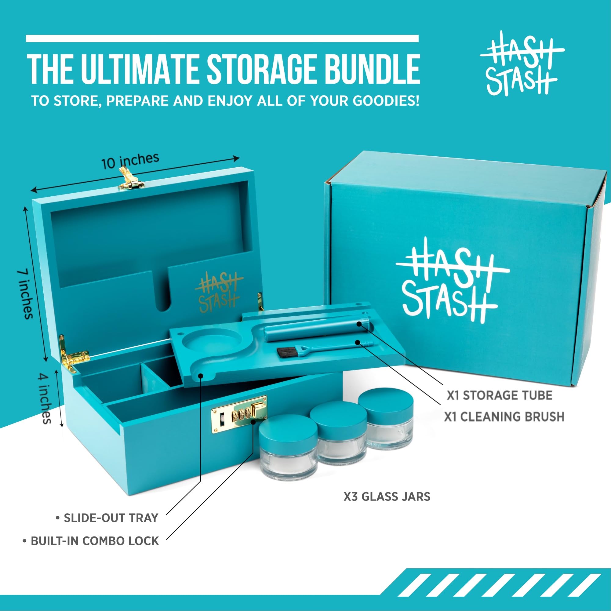 Premium Teal and Gold Storage Box - The OG Organizer for Home, Office & Travel | Stylish and Durable Storage Solution