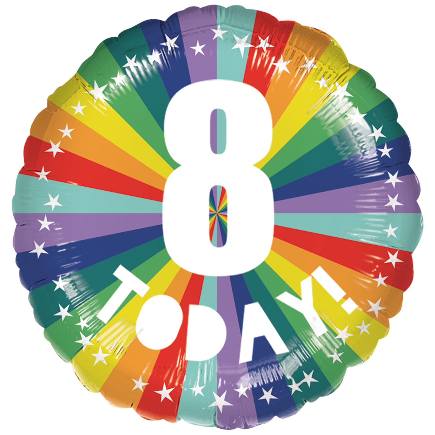 45cm Standard Rainbow 8 Today Foil Balloon - Birthday Party Decorations, Anniversary Celebration, Baby Shower, Graduation, Wedding, Festive Events