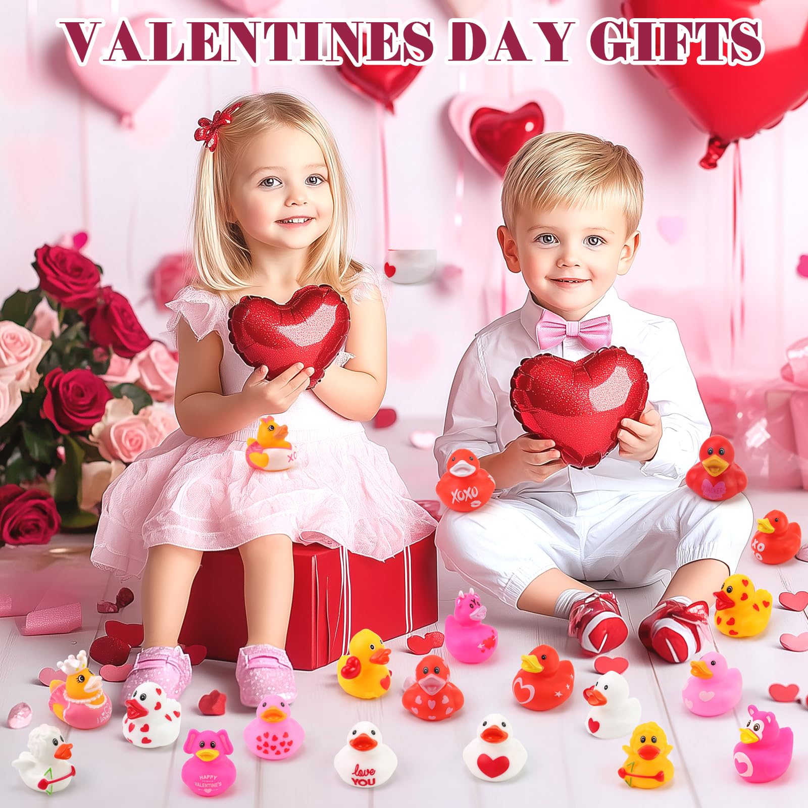 36Pcs Valentine's Day Rubber Duckies - Bulk 2